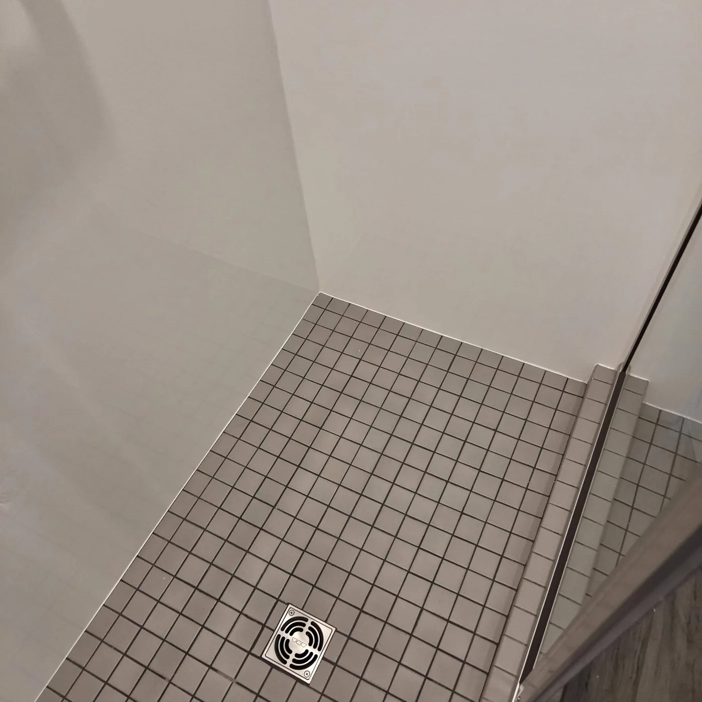 Fresh clean shower floor and walls